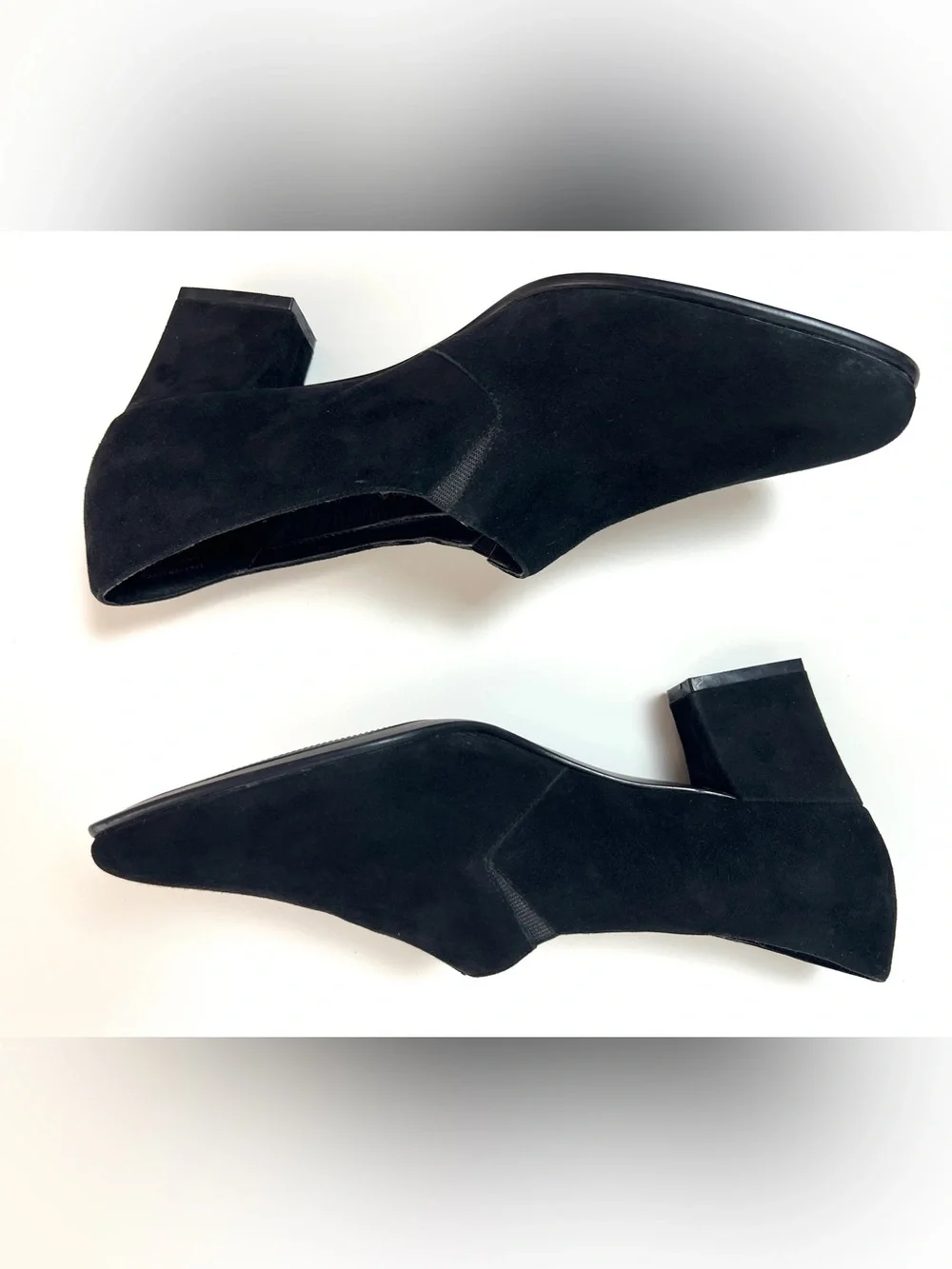 Karen Scott Riley Black Suede Leather Square Toe Block Heel Pumps Size 10M